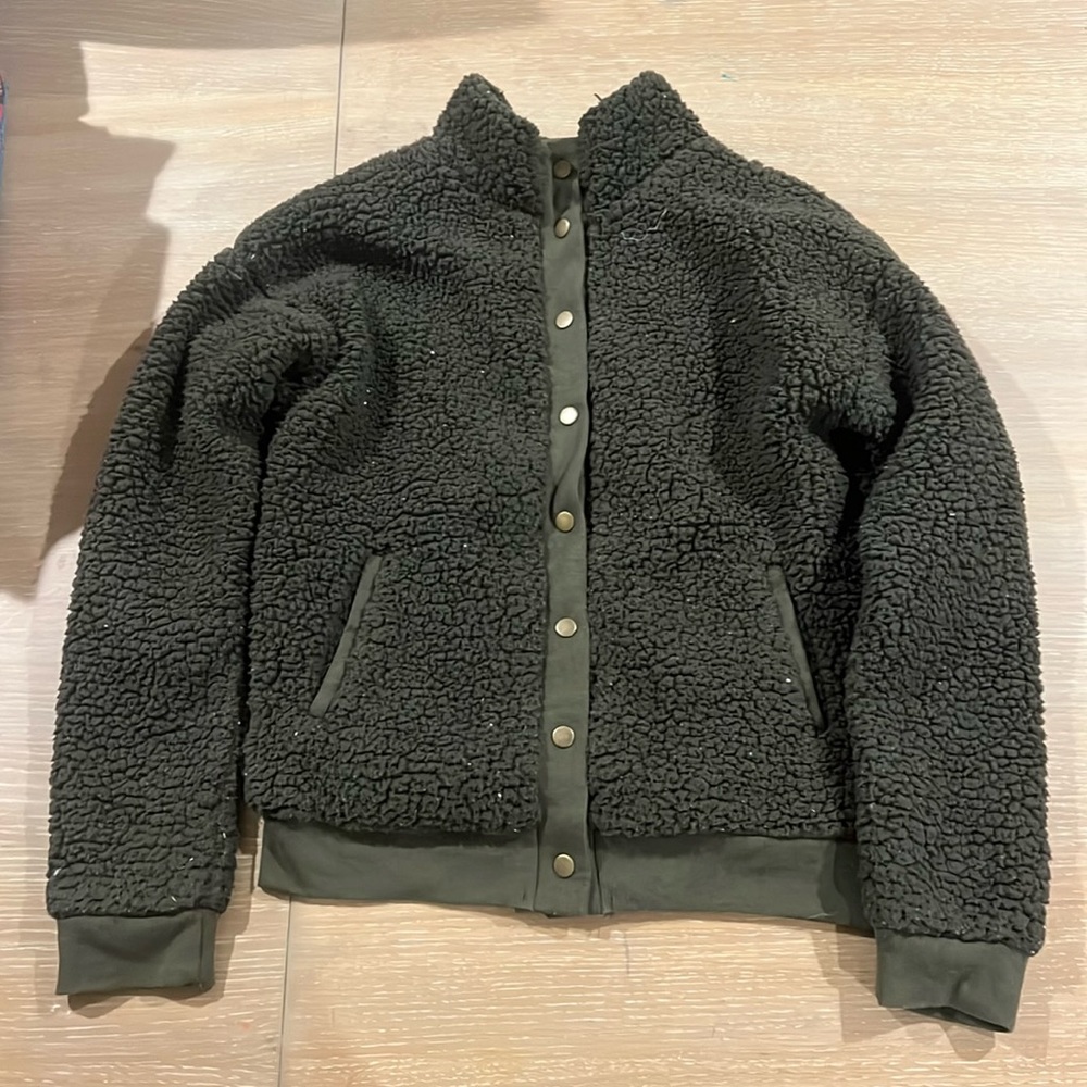 Green Fleece Bomber jacket
